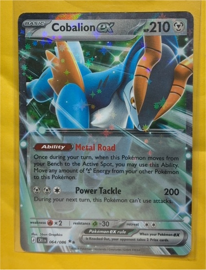 2020 Pokémon ME04: Chaos Rising #064/086 Cobalion ex — front