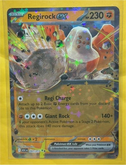 Pokémon Regirock ex 107/217 — front
