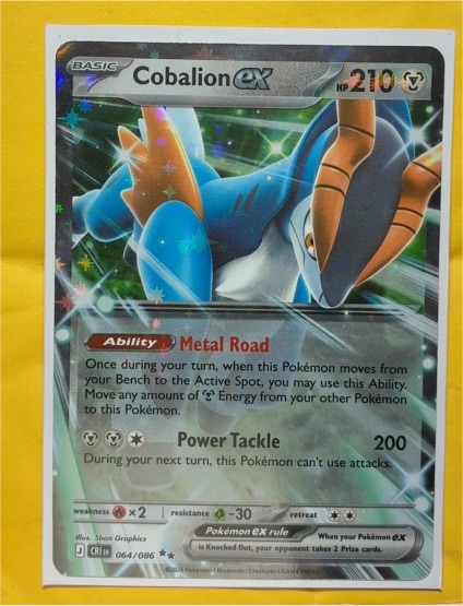 2012 Pokémon ME04: Chaos Rising #064/086 Cobalion ex — front