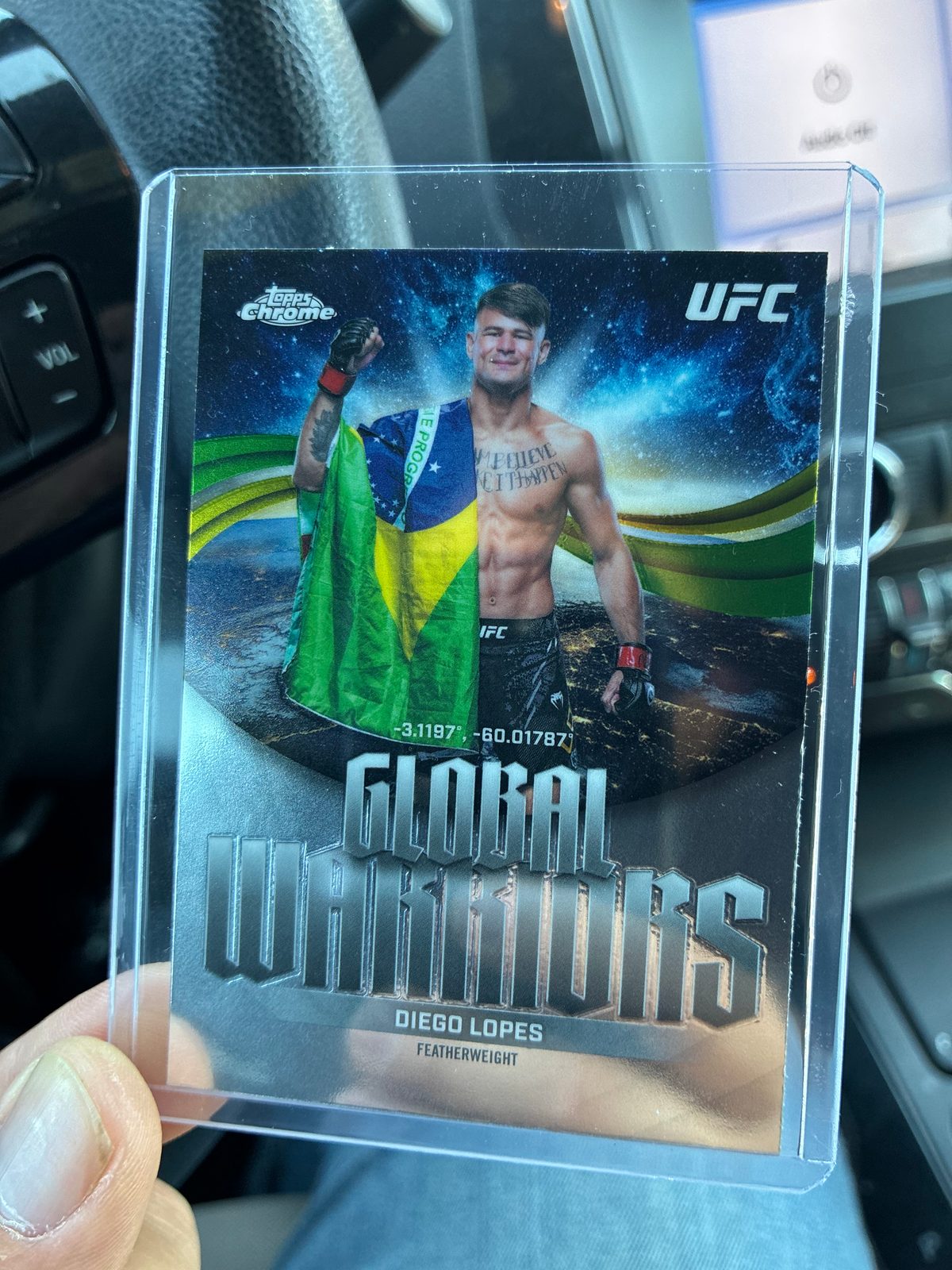 2026 Topps Chrome UFC #GW-14 Diego Lopes Global Warriors Insert — front