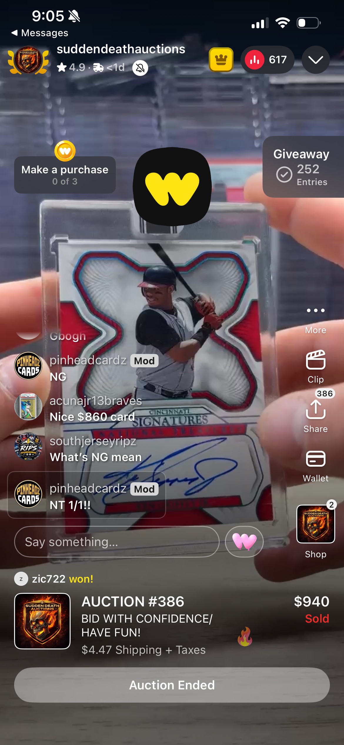 2026 Topps Bunt #1/1 Ken Griffey Jr. Signature — front