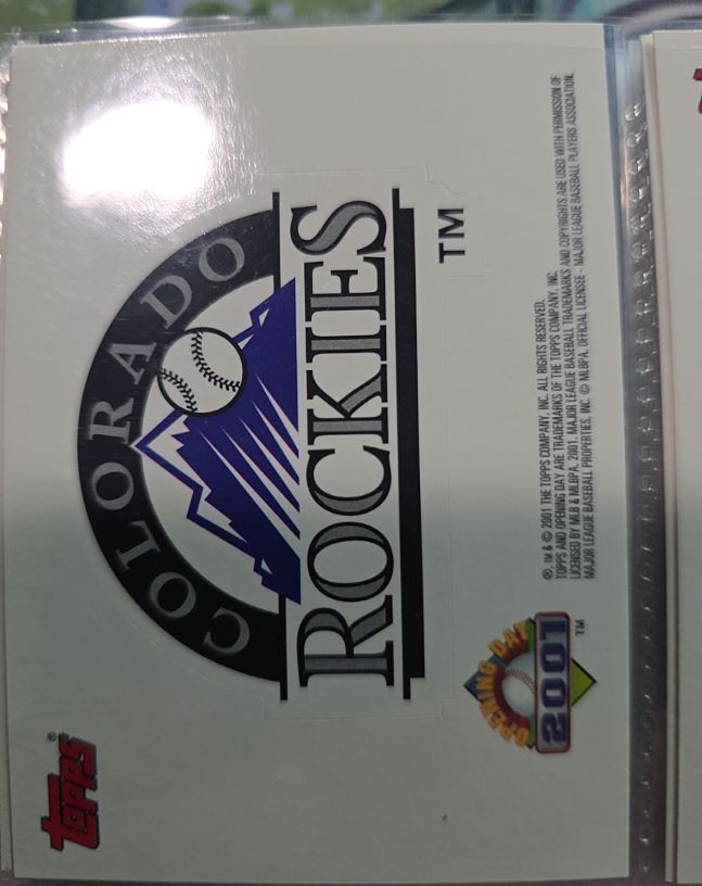 2001 Topps Opening Day Colorado Rockies Sticker — front