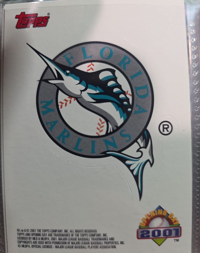 2001 Topps Opening Day Stickers #12 Florida Marlins — front