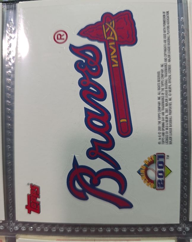 2001 Topps Opening Day Stickers #3 Atlanta Braves — front