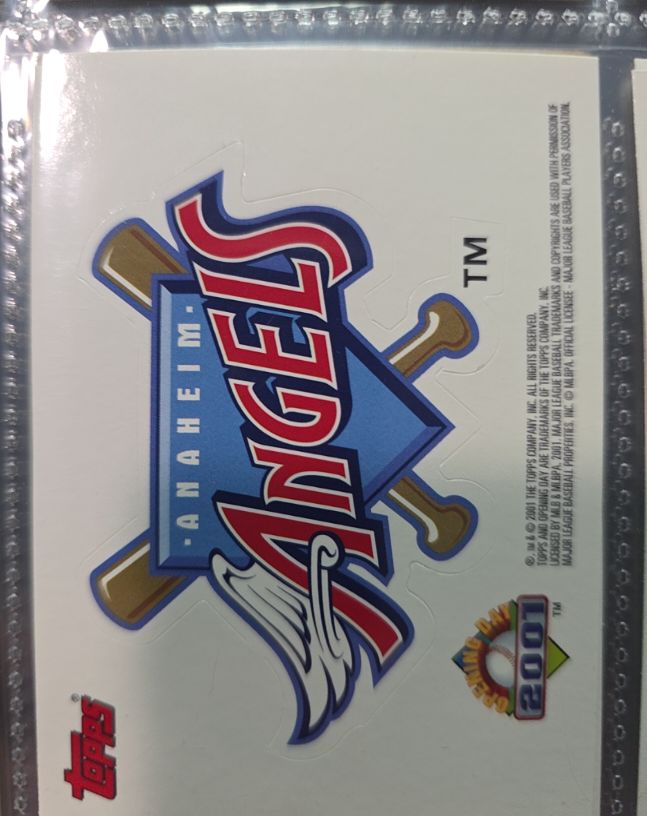 2001 Topps Opening Day Team Sticker Anaheim Angels — front