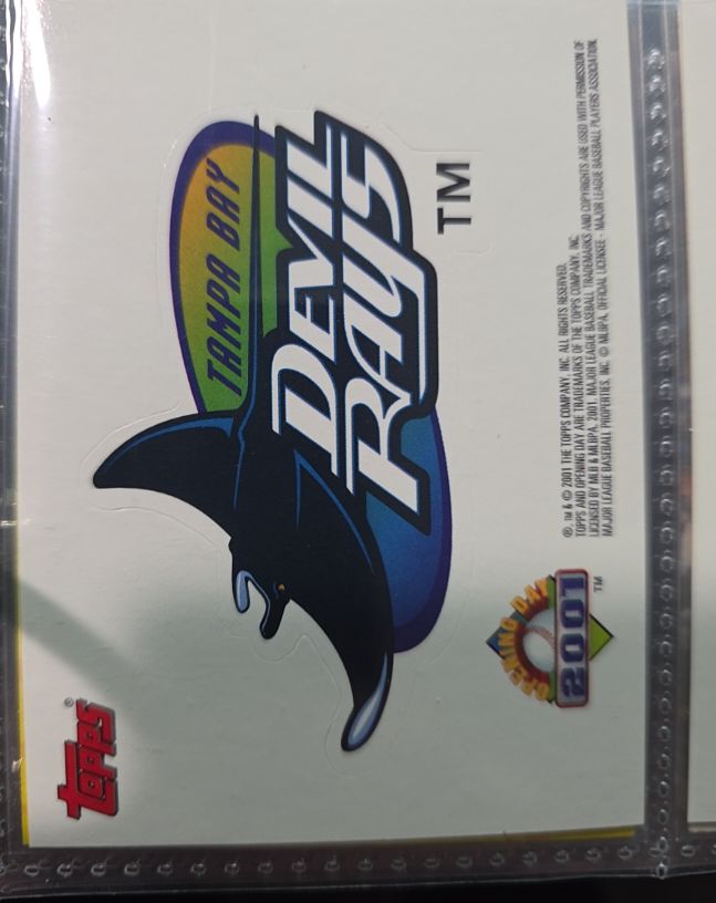 2001 Topps Opening Day Tampa Bay Devil Rays Team Sticker — front