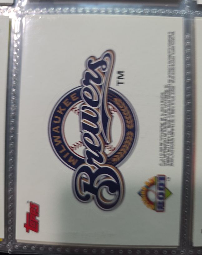 2001 Topps Opening Day Milwaukee Brewers Team Logo Sticker — front