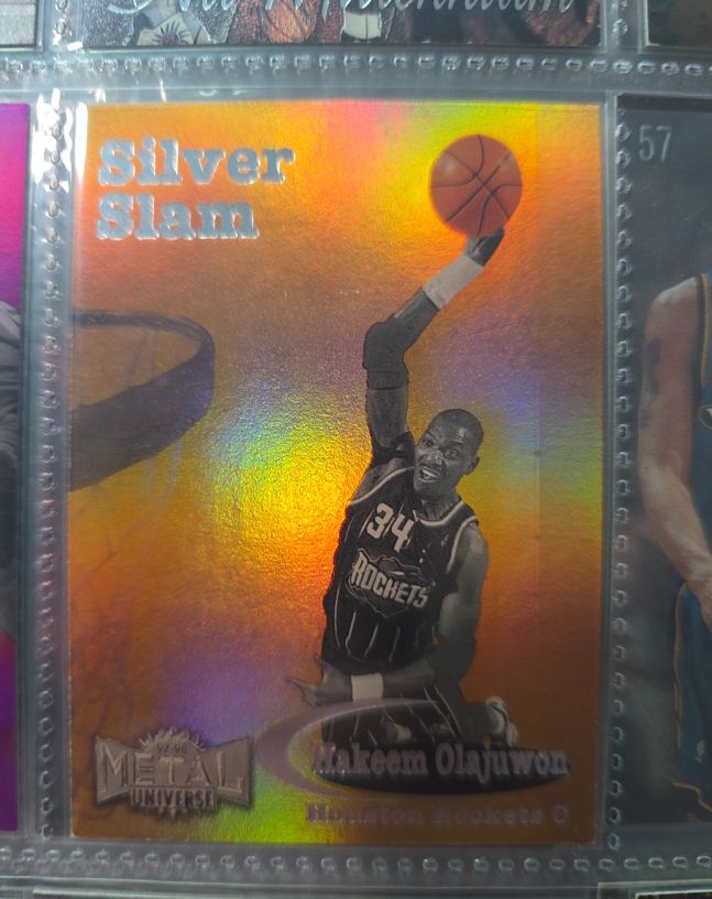 1997-98 Metal Universe #13SS Hakeem Olajuwon Silver Slam — front