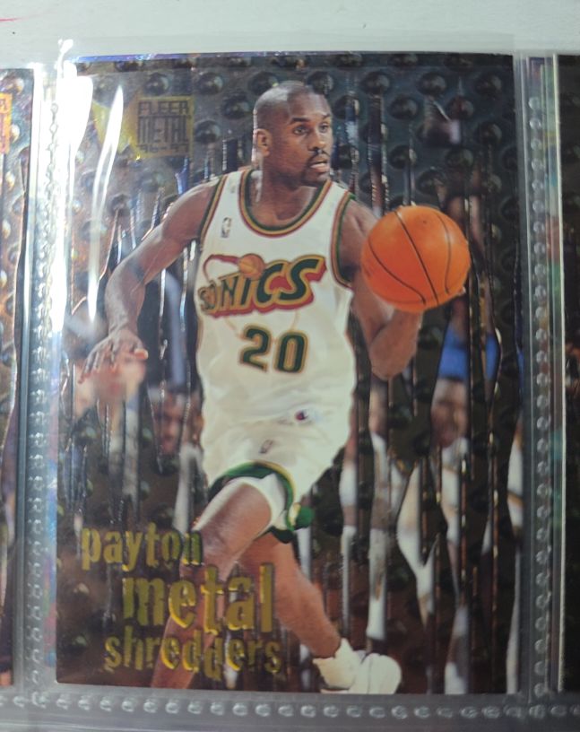 1996-97 Fleer Metal #144 Gary Payton Metal Shredders — front