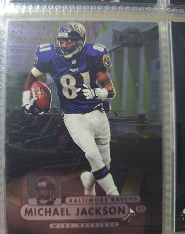 1997 Skybox Metal Universe #57 Michael Jackson Baltimore Ravens — front