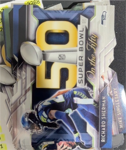 2015 Topps Chrome Super Bowl 50 Die-Cuts #SBDC-RS Richard Sherman — front