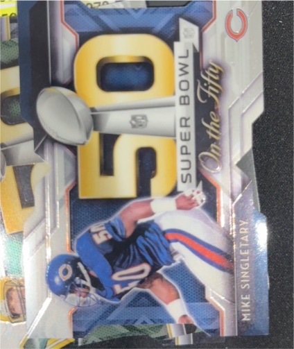 2015 Topps Chrome Super Bowl 50 Die-Cut #SBDC-MS Mike Singletary — front