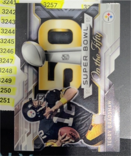 2015 Topps Chrome Super Bowl 50 Die Cuts #SBDC-TBR Terry Bradshaw — front