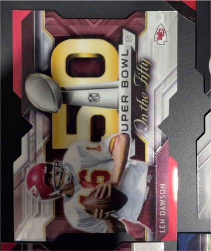 2015 Topps Chrome #SBDC-LD Len Dawson Super Bowl 50 Die Cut — front