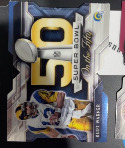 2015 Topps Chrome #SBDC-KW Kurt Warner Super Bowl 50 Die Cut — front