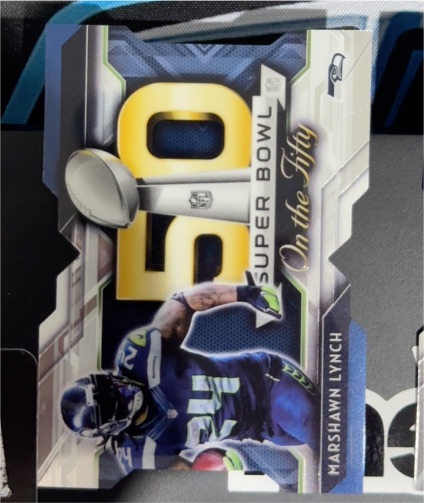 2015 Topps Chrome Super Bowl 50 Die-Cut #50 Marshawn Lynch — front