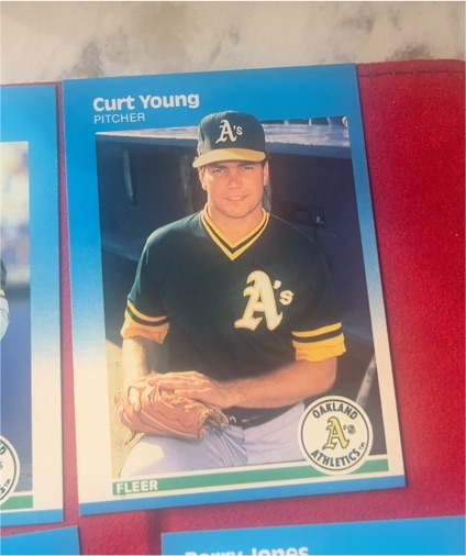 1987 Fleer #410 Curt Young — front