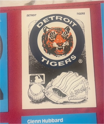 1988 Fleer Baseball Detroit Tigers Logo Sticker — front