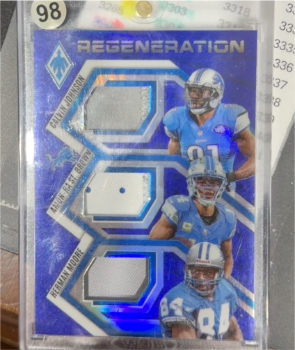 2025 Panini Phoenix Regeneration RGN-DET Calvin Johnson/Amon-Ra St. Brown/Herman Moore — front