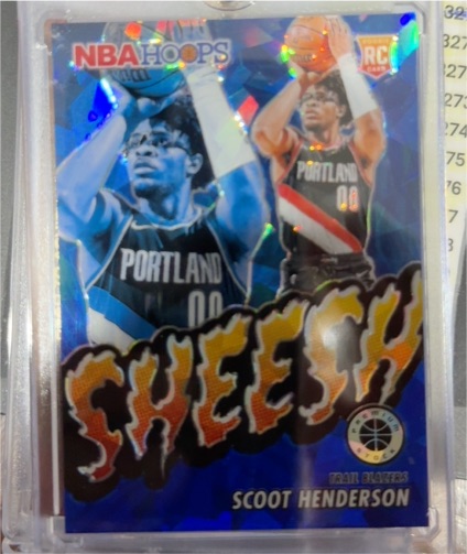 2023-24 Panini NBA Hoops Premium Stock #23 Scoot Henderson Sheesh — front