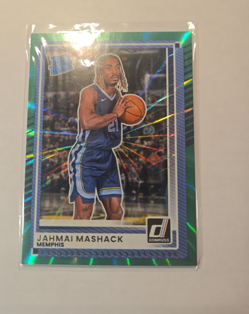 2025-26 Donruss #44 Jahmai Mashack Green Laser Rated Rookie — front