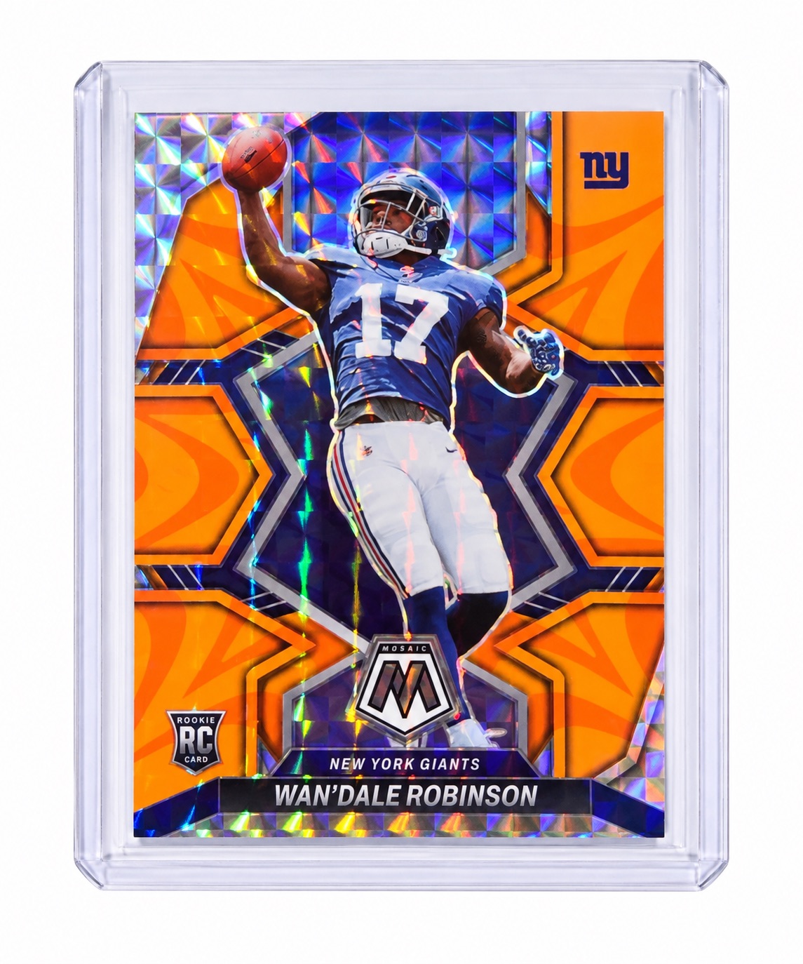 2022 Panini Mosaic #330 Wan'Dale Robinson Orange Reactive Prizm Rookie — front