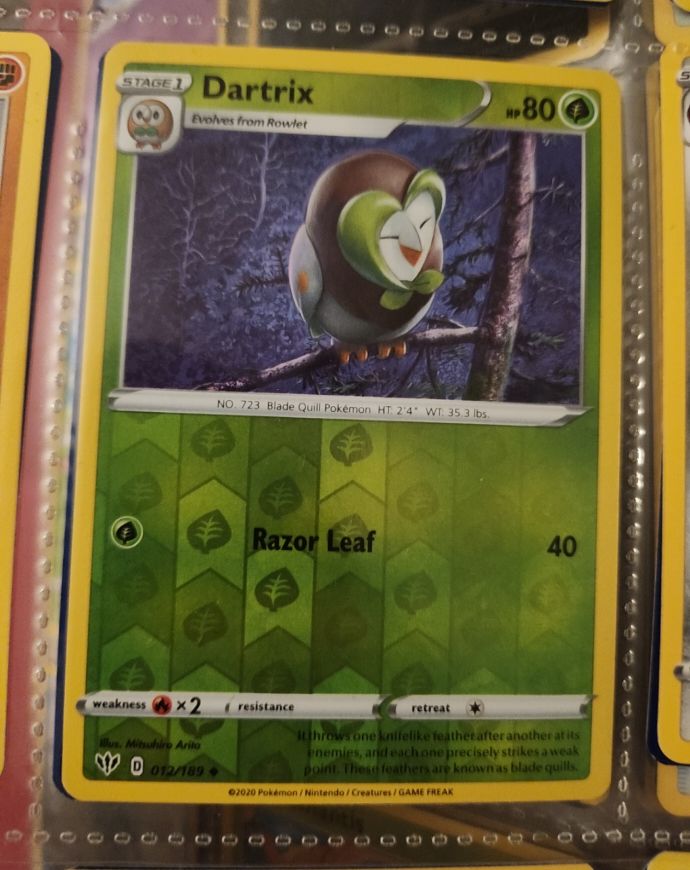 2020 Pokémon 012 Dartrix — front
