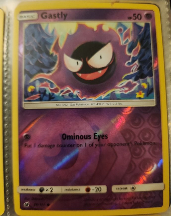 2017 Pokémon SM Crimson Invasion #36 Gastly — front