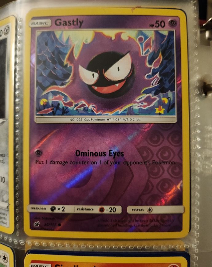 2017 Pokémon SM Crimson Invasion #36 Gastly — front