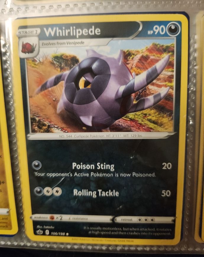 2021 Pokémon #106 Whirlipede — front