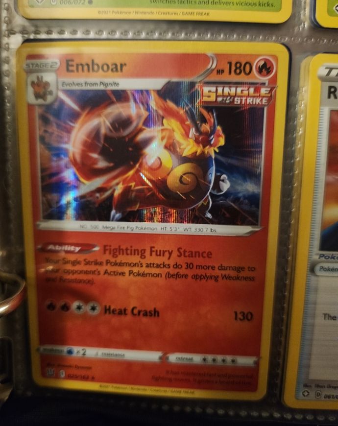 2021 Pokemon Sword & Shield Battle Styles #025/163 Emboar — front