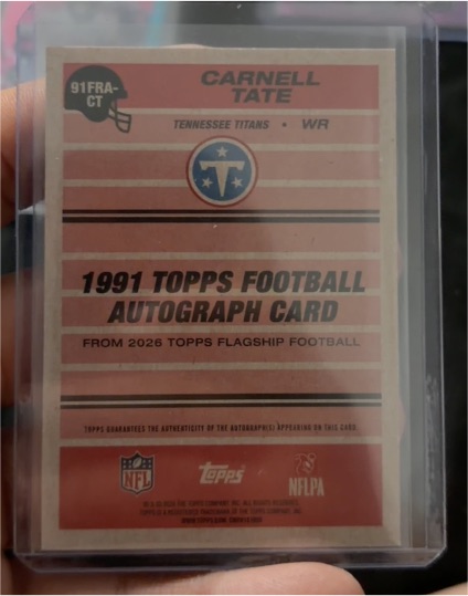2026 Topps Flagship #91FRA-CT Carnell Tate — front