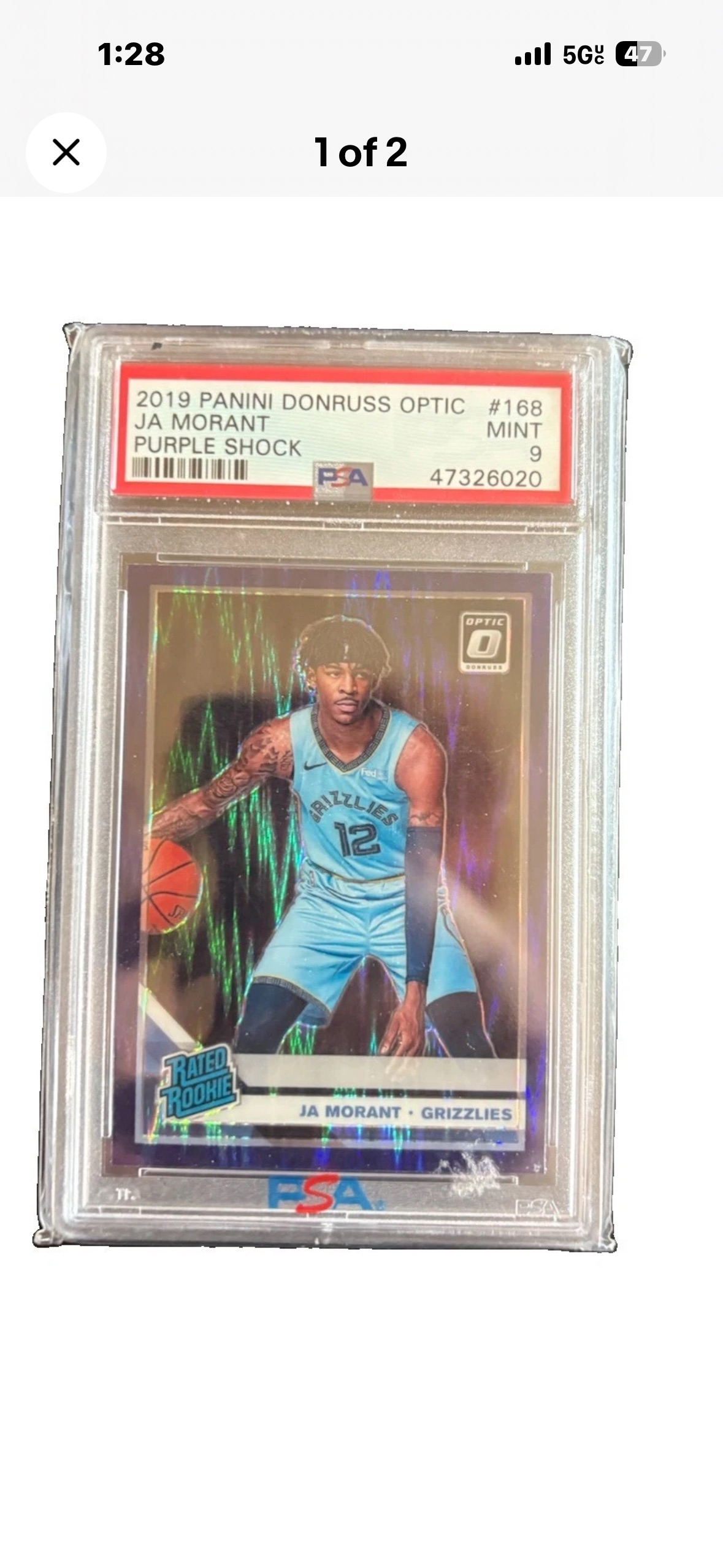 2019 Panini Donruss Optic #168 Ja Morant Purple Shock — front