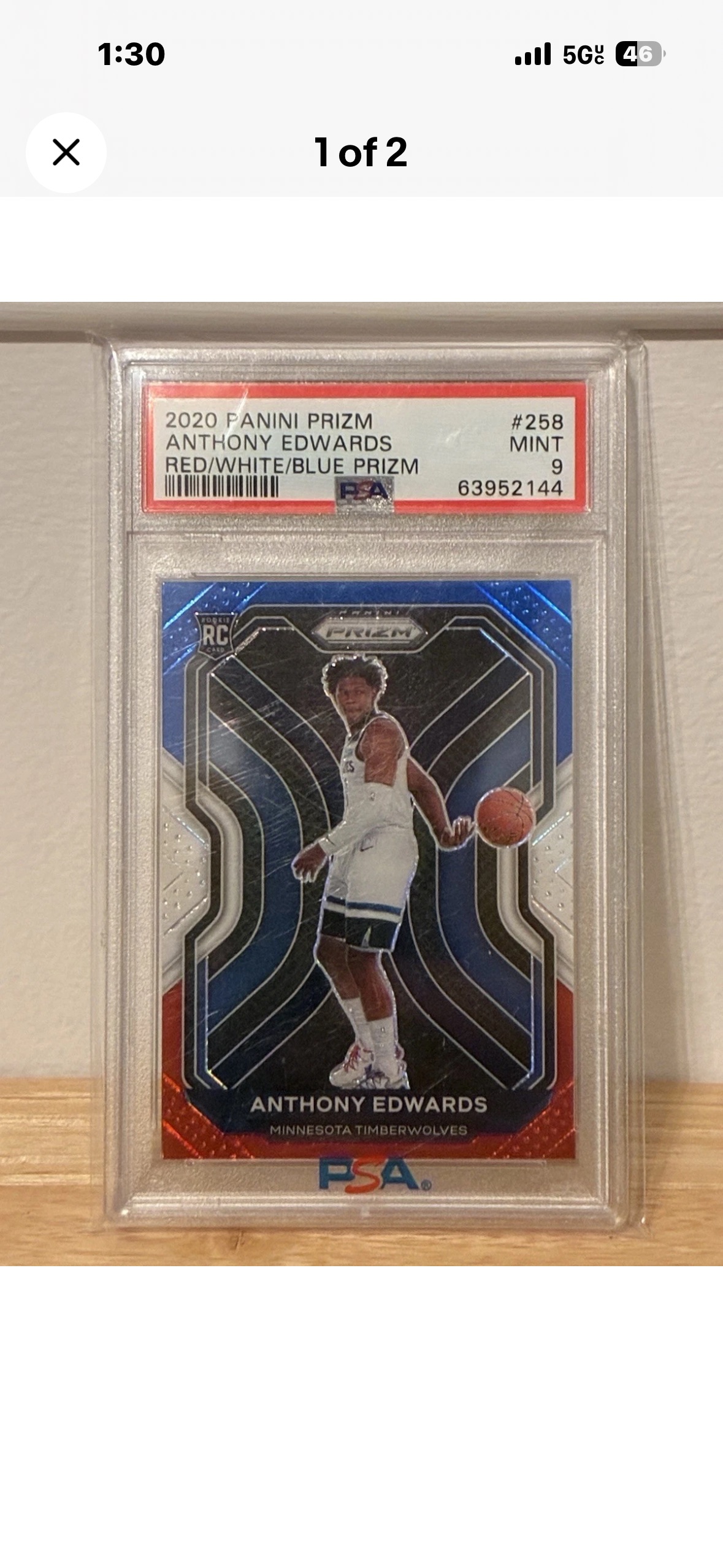 2020 Panini Prizm #258 Anthony Edwards — front
