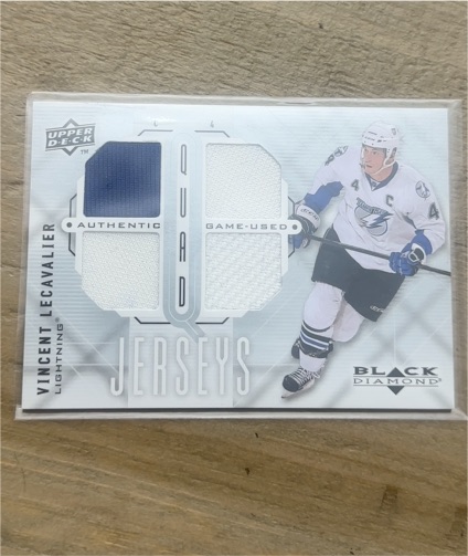 2009-10 Upper Deck Black Diamond #QJ-VL Vincent Lecavalier Jerseys Quad — front