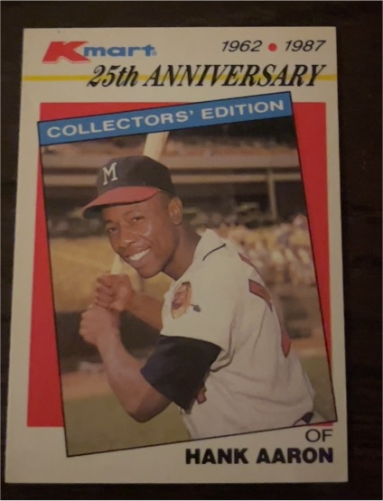 1987 Topps Kmart 25th Anniversary #1 Hank Aaron — front