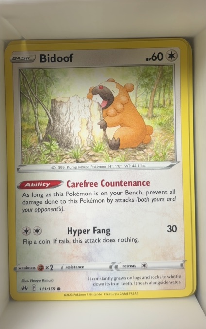 2023 Pokémon #111 Bidoof — front