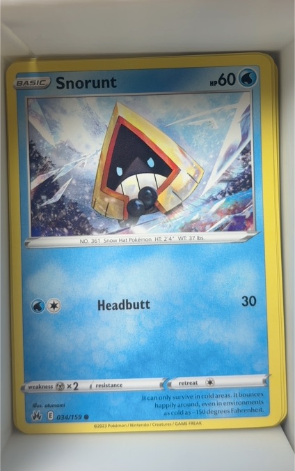 2023 Pokémon Sword & Shield Crown Zenith #034 Snorunt — front