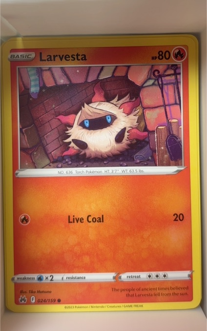 2023 Pokémon Crown Zenith #024 Larvesta — front