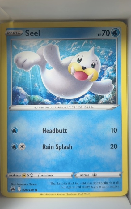 2023 Pokémon Crown Zenith #029 Seel — front