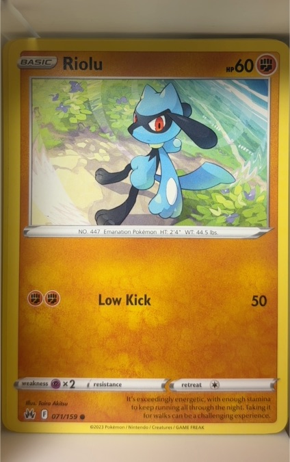 2023 Pokemon Crown Zenith #071 Riolu — front