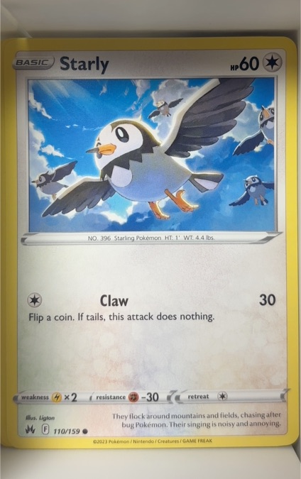 2023 Pokémon Crown Zenith #110 Starly — front