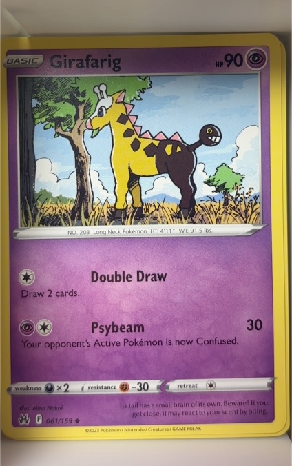2023 Pokemon Sword & Shield Crown Zenith #061 Girafarig — front