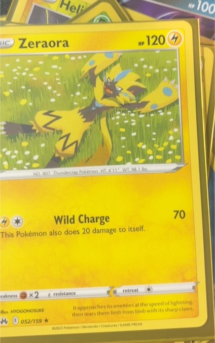 2023 Pokémon Sword & Shield Crown Zenith #52 Zeraora — front