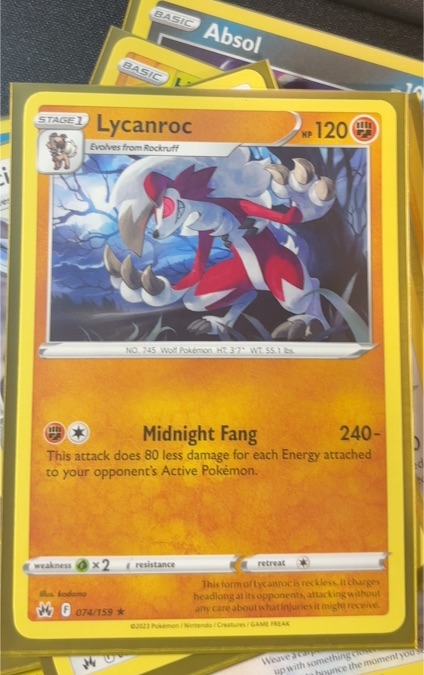 2023 Pokemon SWSH Crown Zenith #074 Lycanroc — front