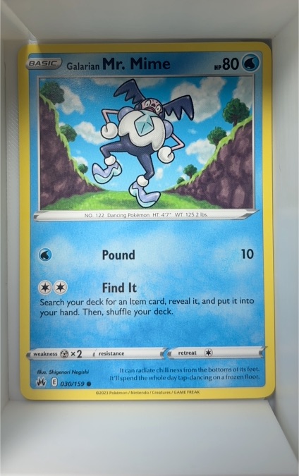 2023 Pokémon Crown Zenith #030 Galarian Mr. Mime — front