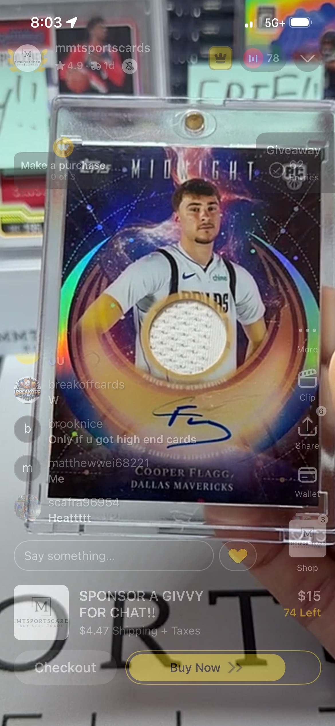 2025-26 Topps Midnight #RJA-CF Cooper Flagg — front