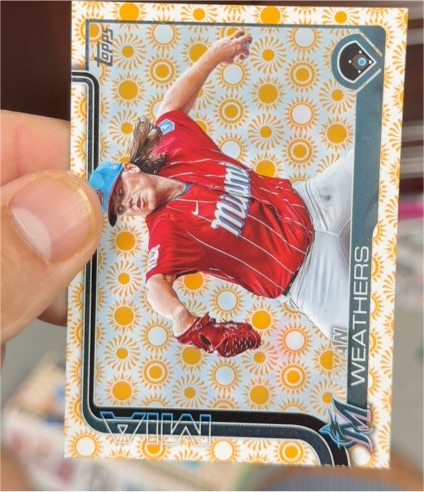 2025 Topps Series 2 #539 Ryan Weathers Holiday Sun Parallel — front