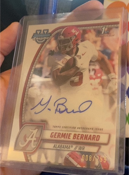 2024 Bowman University Chrome #PA-GBE Germie Bernard — front