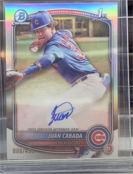 2025 Bowman Chrome 1st Juan Cabada #CPA-JC Chicago Cubs — front